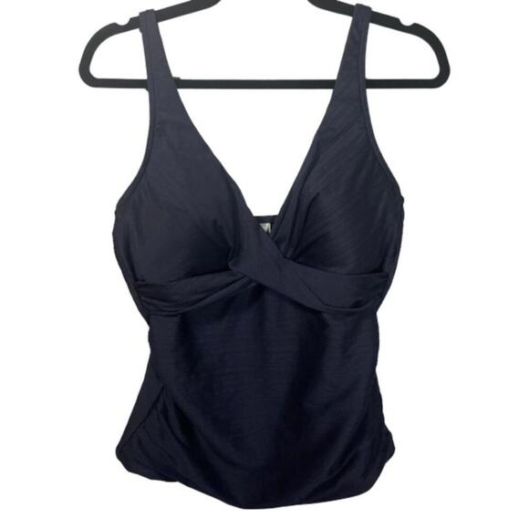 SEA LEVEL Cross Front Tankini Top, Navy, Size 12, NWOT - Picture 2 of 6